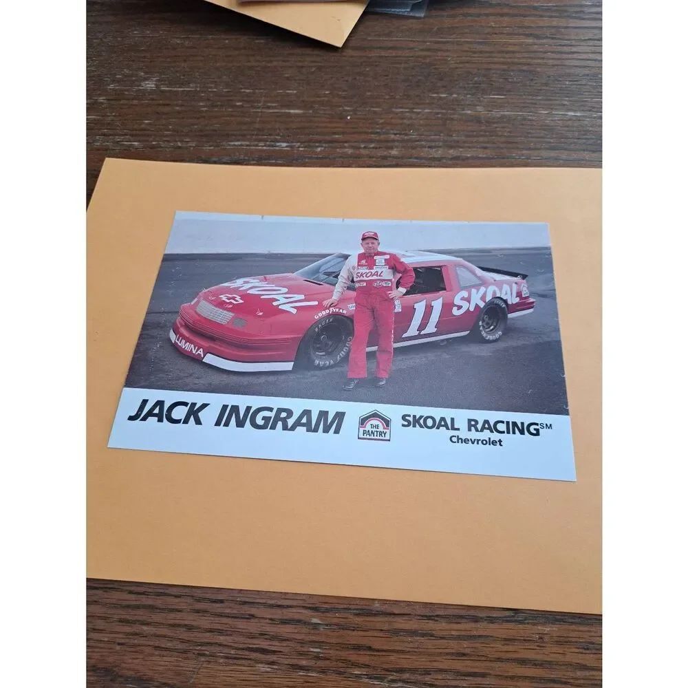 Vintage 1990 Jack Ingram Driver Card Skoal Racing Chevy Lumina NASCAR 6x9